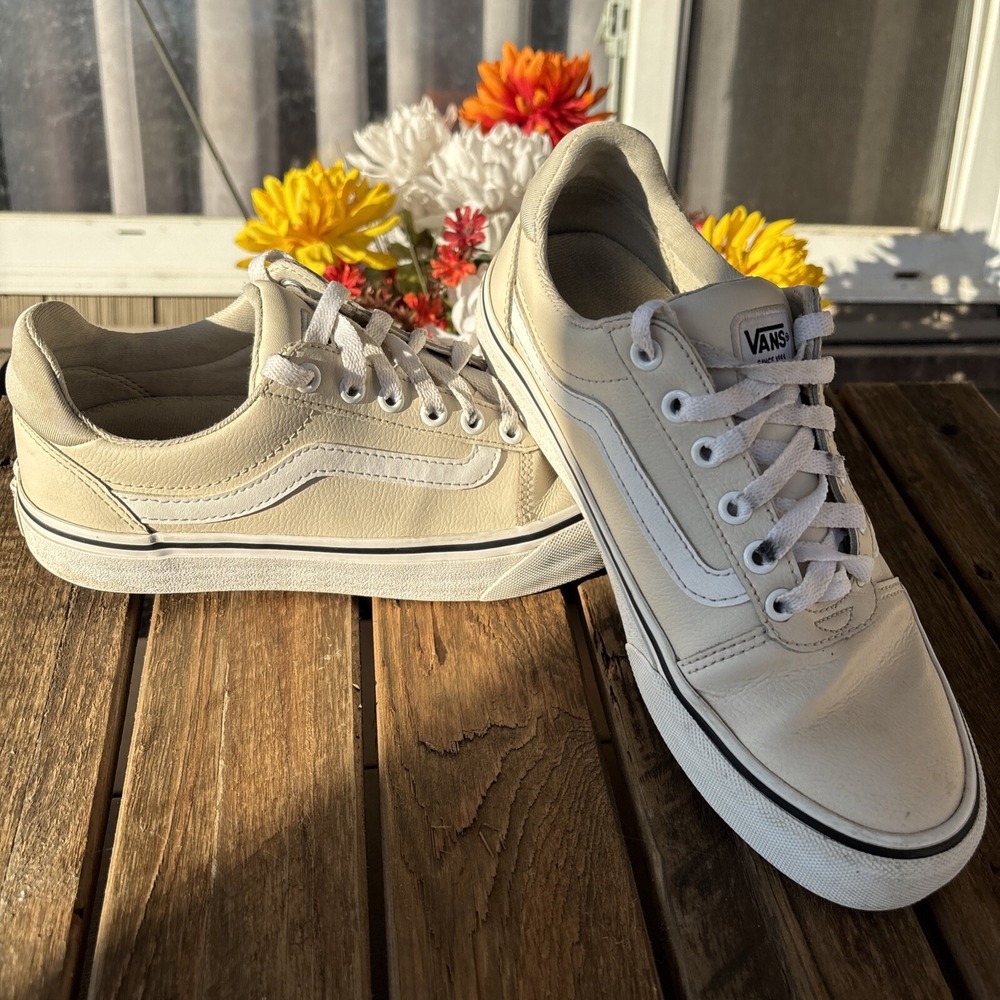 Vans Old Skool Platform Womens Size 8 Beige Athletic Shoes Sneakers